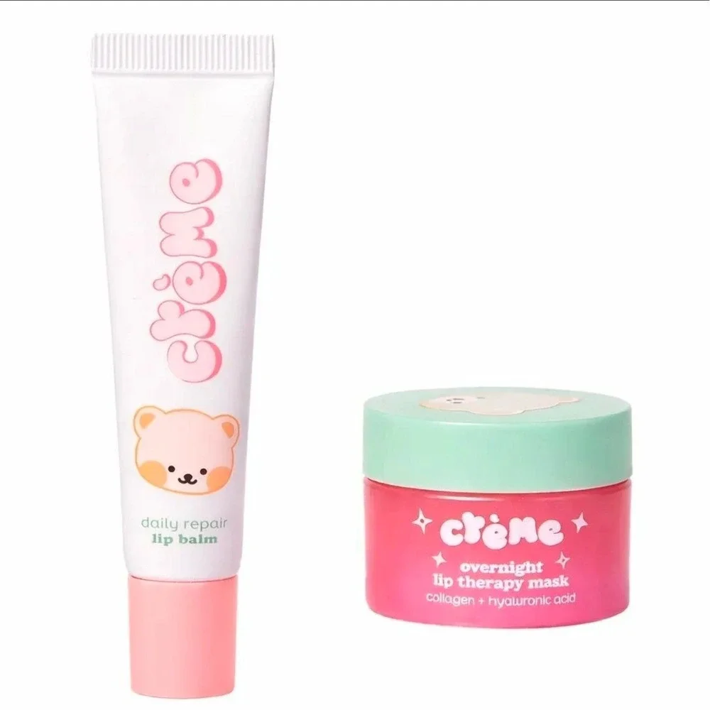 The Crème Shop Moisturizing Remedy Daily Lip Balm Overnight Mask Set Strawberry